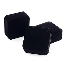 Honeyhandy Square Velvet Bracelet Boxes, Displaying Bracelets, Black, 9x9x4cm, Bracelet Mould: 52x46mm