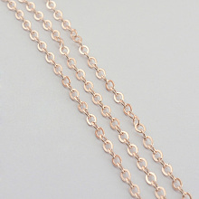 Honeyhandy Iron Cable Chains, Unwelded, Flat Oval, Cadmium Free & Lead Free, Rose Gold, 7x5.1x1.2mm