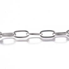 Honeyhandy 304 Stainless Steel Chain, Cable Chain, Unwelded, Stainless Steel Color, 10x5x1mm