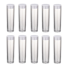 Honeyhandy Plastic Bead Containers, with Lids, Tube, Clear, Clear, 55x15mm