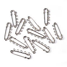 Honeyhandy Iron Kilt Pins, Platinum Color, about 16mm wide, 50mm long, hole: 3mm