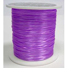 Honeyhandy Flat Elastic Crystal String, Elastic Beading Thread, for Stretch Bracelet Making, Dyed, Purple, 0.8mm, about 65.61 yards(60m)/roll