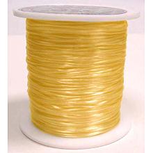 Honeyhandy Flat Elastic Crystal String, Elastic Beading Thread, for Stretch Bracelet Making, Dyed, Gold, 0.8mm, about 65.61 yards(60m)/roll