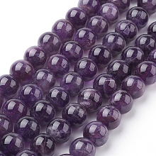 Honeyhandy Natural Amethyst Beads Strands, Round, 12mm, Hole: 1mm, about 16pcs/strand, 7.6 inch