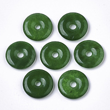 Honeyhandy Natural Malaysia Jade Pendants, Donut/Pi Disc, Donut Width: 8mm, 20x4mm, Hole: 4mm