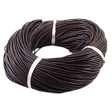 Honeyhandy Cowhide Leather Cord, Leather Jewelry Cord, Coffee, 1.2mm thick