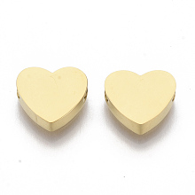 Honeyhandy 304 Stainless Steel Beads, Heart, Golden, 7x8x3mm, Hole: 2mm