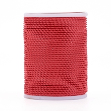 Honeyhandy Round Waxed Polyester Cord, Taiwan Waxed Cord, Twisted Cord, Red, 1mm, about 12.02 yards(11m)/roll