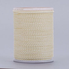 Honeyhandy Round Waxed Polyester Cord, Taiwan Waxed Cord, Twisted Cord, PapayaWhip, 1mm, about 12.02 yards(11m)/roll