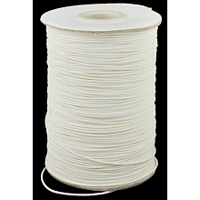 Honeyhandy Korean Waxed Polyester Cord, Bead Cord, Creamy White, 1.2mm, about 185yards/roll