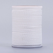 Honeyhandy Round Waxed Polyester Cord, Taiwan Waxed Cord, Twisted Cord, White, 1mm, about 12.02 yards(11m)/roll