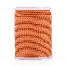 Honeyhandy Round Waxed Polyester Cord, Taiwan Waxed Cord, Twisted Cord, Orange, 1mm, about 12.02 yards(11m)/roll