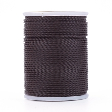 Honeyhandy Round Waxed Polyester Cord, Taiwan Waxed Cord, Twisted Cord, Coconut Brown, 1mm, about 12.02 yards(11m)/roll