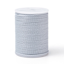 Honeyhandy Round Waxed Polyester Cord, Taiwan Waxed Cord, Twisted Cord, Light Grey, 1mm, about 12.02 yards(11m)/roll