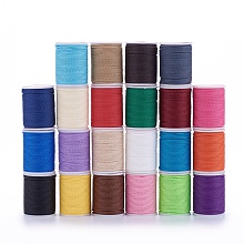 Honeyhandy Round Waxed Polyester Cord, Taiwan Waxed Cord, Twisted Cord, Mixed Color, 1mm, about 12.02 yards(11m)/roll