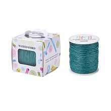 Honeyhandy Waxed Cotton Cords, Teal, 1mm, about 100yards/roll(91.44m/roll), 300 feet/roll