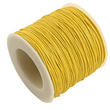 ARRICRAFT 1 Roll 1mm 100 Yards Waxed Cotton Cord Thread Beading String for Jewelry Making Crafting Beading Macrame Golden