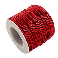 ARRICRAFT 1 Roll 1mm 100 Yards Waxed Cotton Cord Thread Beading String for Jewelry Making Crafting Beading Macrame Red