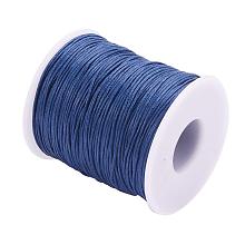 ARRICRAFT 1 Roll 1mm 100 Yards Waxed Cotton Cord Thread Beading String for Jewelry Making Crafting Beading Macrame Dark Blue