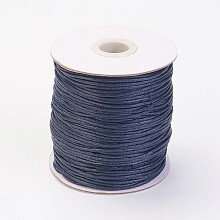 Honeyhandy Waxed Cotton Thread Cords, Prussian Blue, 1.5mm, about 100yards/roll(300 feet/roll)