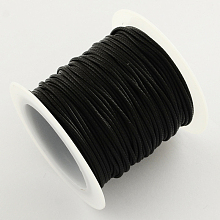 Honeyhandy Korean Waxed Polyester Cords, Black, 1mm, about 10.93 yards(10m)/roll, 25rolls/bag