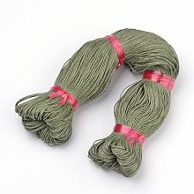 Honeyhandy Waxed Cotton Cord, Dark Olive Green, 1.5mm, about 360yard/bundle(330m/bundle)