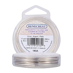 BENECREAT 18-Gauge Tarnish Resistant Silver Coil Wire, 33-Feet/11-Yard  ( CWIR-BC0001-C )