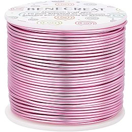 BENECREAT 15 Gauge 220FT Tarnish Resistant Jewelry Craft Wire Bendable Aluminum Sculpting Metal Wire for Jewelry Craft Beading Work, RosePink