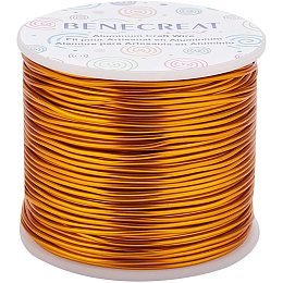 BENECREAT 223FT 15 Gauge Matte Jewelry Craft Wire Tarnish Resistant Aluminum Wire for Beading Sculpting Model Making, Dark Gold