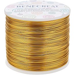 BENECREAT 380FT Gold Matte Jewelry Craft Wire 17 Gauge Tarnish Resistant Aluminum Wire for Beading Earring Jewelry Making