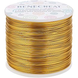 BENECREAT 223FT Matte Jewelry Craft Wire 15 Gauge Gold Tarnish Resistant Aluminum Wire for Beading Sculpting Model Making