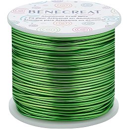 BENECREAT 223FT Matte Jewelry Craft Wire 15 Gauge Tarnish Resistant Aluminum Wire for Beading Sculpting Model Making, Lime Green