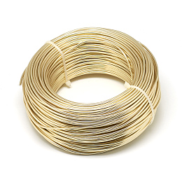 Honeyhandy Round Aluminum Wire, Bendable Metal Craft Wire, Flexible Craft Wire, for Beading Jewelry Doll Craft Making, Champagne Gold, 15 Gauge, 1.5mm, 100m/500g(328 Feet/500g)