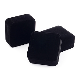 Honeyhandy Square Velvet Bangle Bracelet Boxes, Displaying Bracelets, Black, 9x9x4cm, Bracelet Mould: 5.2x4.6cm