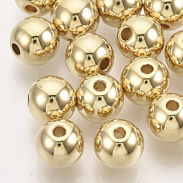 Honeyhandy CCB Plastic Beads, for DIY Jewelry Making, Round, Golden, 8x7mm, Hole: 1.6mm, about 1900pcs/500g.