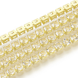 Honeyhandy Brass Rhinestone Strass Chains, Rhinestone Cup Chain, Crystal, 2.3~2.4mm, 2880pcs rhinestone/bundle, about 28.6 Feet(8.72m)/bundle