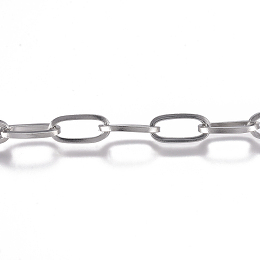 Honeyhandy 304 Stainless Steel Chain, Cable Chain, Unwelded, Stainless Steel Color, 10x5x1mm