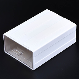 ARRICRAFT Polystyrene Plastic Bead Storage Containers, Rectangle Drawer, White, 21x13.5x7.5cm