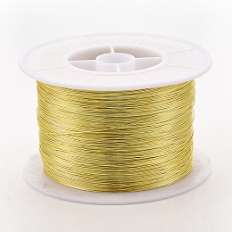 Honeyhandy Round Copper Jewelry Wire, Long-Lasting Plated, Golden, 18 Gauge, 1mm, about 229.65 Feet(70m)/500g