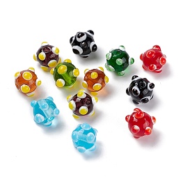 Honeyhandy Handmade Lampwork Beads, Round, Mixed Color, about 10mm in diameter, hole: 2.5mm