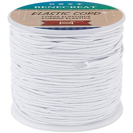 BENECREAT 1.5mm White Elastic Cord 76 Yard Stretch Thread Beading Cord Fabric Crafting String Rope for DIY Crafts Bracelets Necklaces