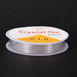 Honeyhandy Round Crystal Elastic Stretch Thread, for Bracelets Gemstone Jewelry Making Beading Craft, White, 1mm, about 4.3 yards(4m)/roll