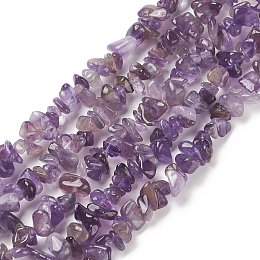 Honeyhandy Natural Amethyst Beads Strands, Chips, 2~6x5~12mm, Hole: 0.5mm, 34 inch