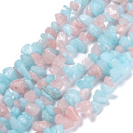 ARRICRAFT Natural White Jade Beads Strands, Imitation Morganite, Chip, Dyed, 3~16x3~8mm, Hole: 0.7mm, 32.28''(82cm)