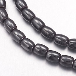 Honeyhandy Non-Magnetic Synthetic Hematite Beads Strands, Oval, Black, Size: about 4mm in diameter, 6mm long, hole: 1mm, about 70pcs/strand