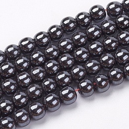 Honeyhandy Non-Magnetic Synthetic Hematite Beads Strands, Round, 6mm, Hole: 1.5mm, about 68~72pcs/strand