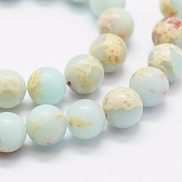 Honeyhandy Synthetic Aqua Terra Jasper Beads Strands, Round, 8mm, Hole: 1mm, about 49pcs/strand, 15.7 inch