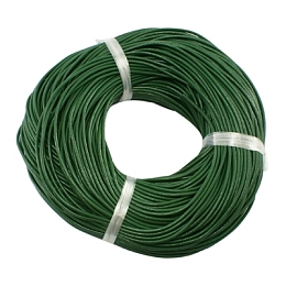 Honeyhandy Cowhide Leather Cord, Leather Jewelry Cord, Jewelry DIY Making Material, Round, Dyed, Green, 1.5mm