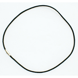 Honeyhandy Leather Necklace Cord with Brass Clasp, Platinum, Black, about 3mm wide, 18 inch long