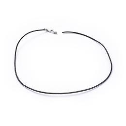 Honeyhandy Imitation Leather Necklace Cord, Black, Size: about 2mm thick, 17.5 inch long